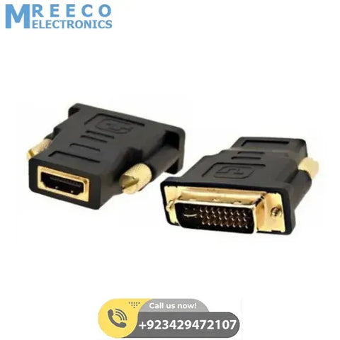 DVI to HDMI Converter DVI-I male to HDMI female video plug adapter - Front View