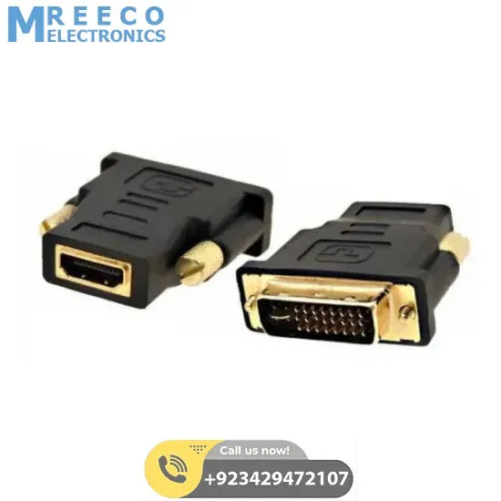 DVI to HDMI Converter DVI-I male to HDMI female video plug adapter - Front View