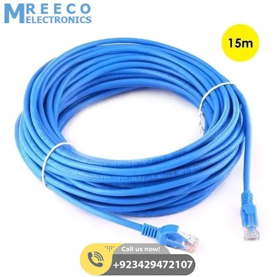 15m Cat6 Utp RJ45 Ethernet Patch LAN Cable Cord - Front View