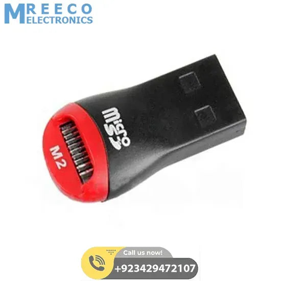 High Speed Card Reader Black Color Red Accent - Front View