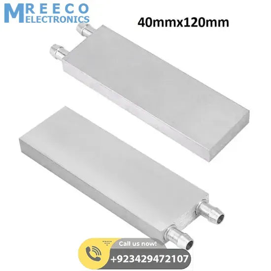 Aluminium Water Cooling Block 40mm X 120mm For Liquid Water Cooler Heat Sink system - Front View