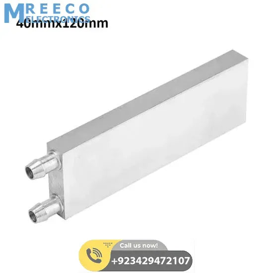 Aluminium Water Cooling Block 40mm X 120mm For Liquid Water Cooler Heat Sink system - Side View