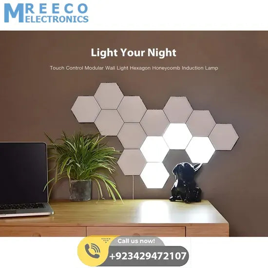 White Color Touch Light Wall Mount Magnetic Modular ( 1 Piece price ) - Angle View