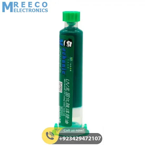green Mechanic UV Curable 10cc Solder Mask Ink PCB Fixing Repairing Welding Oil Paint Prevent Corrosive Arcing - Front View