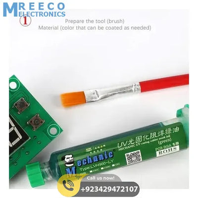 green Mechanic UV Curable 10cc Solder Mask Ink PCB Fixing Repairing Welding Oil Paint Prevent Corrosive Arcing - Side View