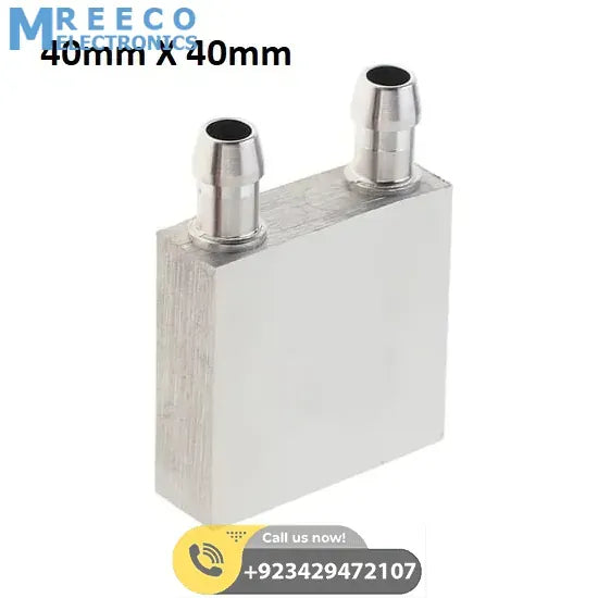 Aluminium Water Cooling Block 40mm X 40mm For Liquid Water Cooler Heat Sink system - Front View