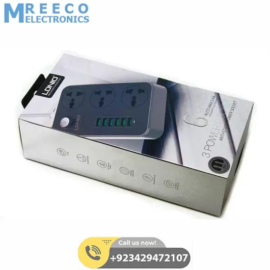 Extension Lead With 6 USB Mobile Charging Port SC3604 - Close-up