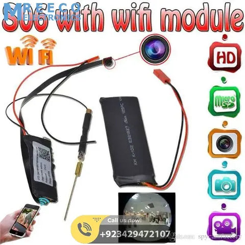 Spy Camera IP wireless camera WIFI 1080p with Battery S06 Mini - Front View