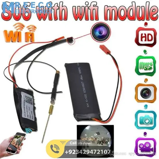Spy Camera IP wireless camera WIFI 1080p with Battery S06 Mini - Front View