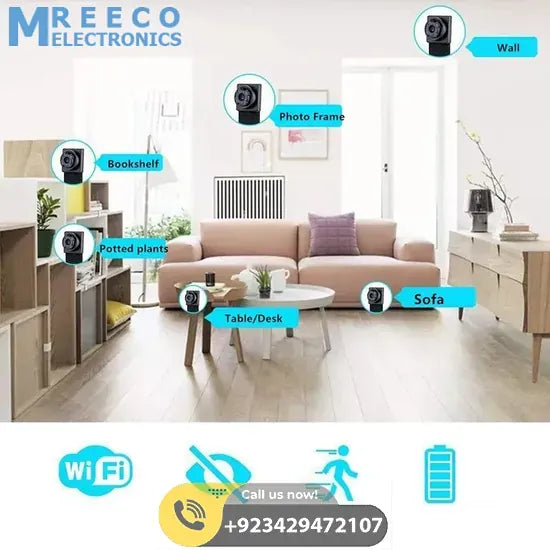 Spy Camera IP wireless camera WIFI 1080p with Battery S06 Mini - Bottom View