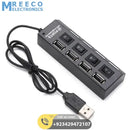 4 port USB Hub Hi-Speed USB 2.0 with Power LEDs - Front View
