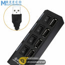 4 port USB Hub Hi-Speed USB 2.0 with Power LEDs - Side View