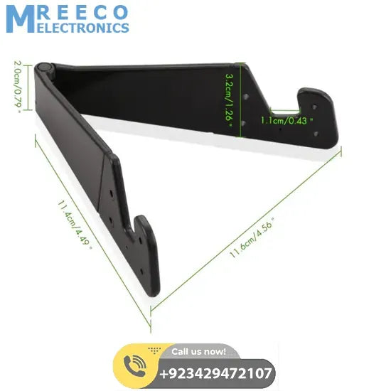 V Shaped Fold able Universal Mobile Phone Tablet PC Stand Holder Pocket-Sized Kickstand for Desk - Side View