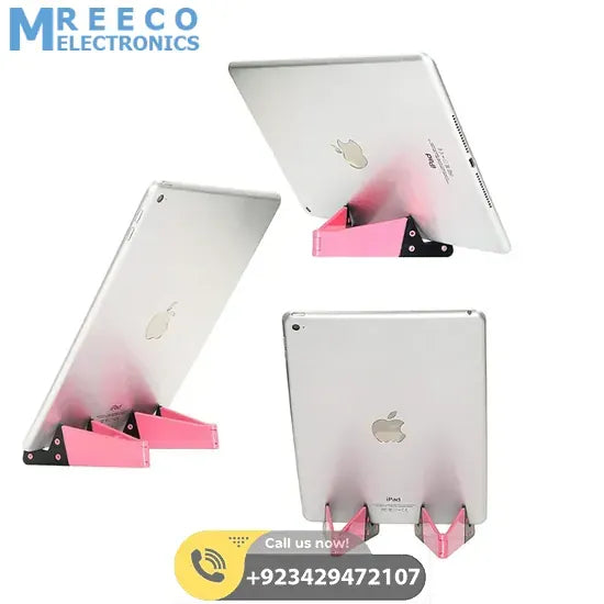 V Shaped Fold able Universal Mobile Phone Tablet PC Stand Holder Pocket-Sized Kickstand for Desk - Top View