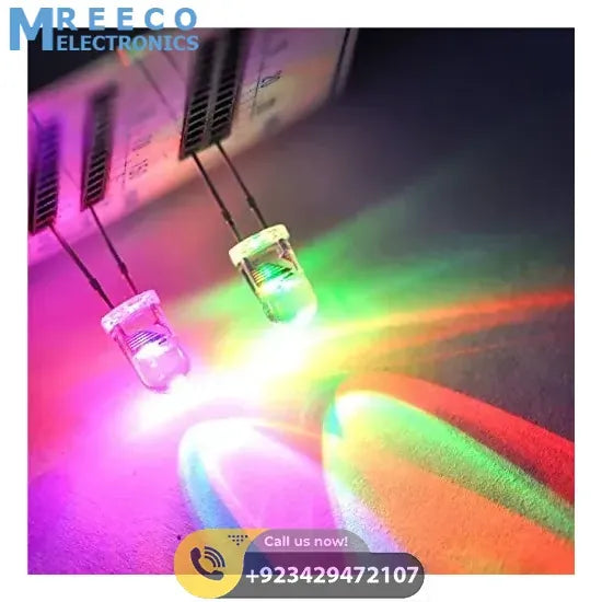 5mm 7 Color RGB Automatic Rainbow Fast Flash LED - Side View