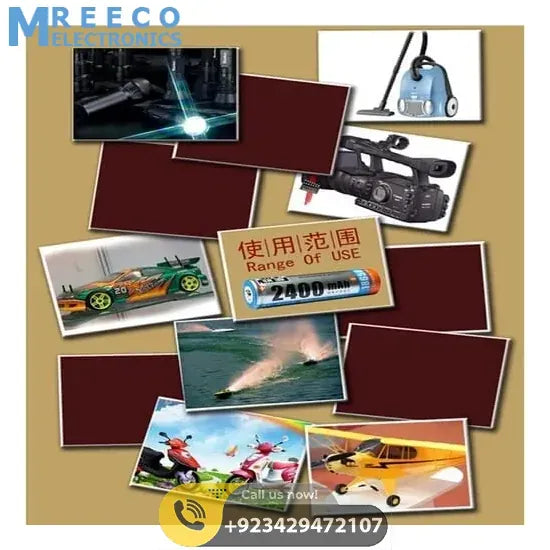 1 Piece Mp-18650 2400mAh 3.7V Lithium Ion Battery - Back View