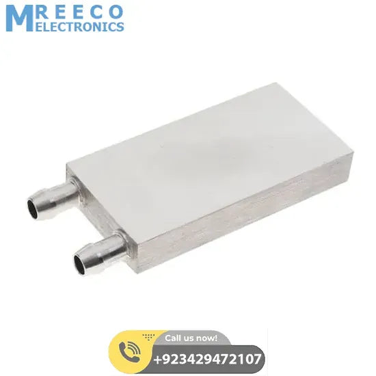 40mm X 80mm Aluminium Water Cooling Block For Liquid Water Cooler Heat Sink system - Side View
