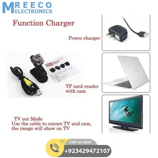 Full HD 1080P Micro IR Night Vision Motion Sensor Cam Mini Camera SQ8 - Display View