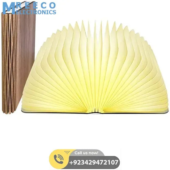 LED Book Shaped Folding Rechargeable Lamp (6.5 x 4.9x1)Inch - Side View
