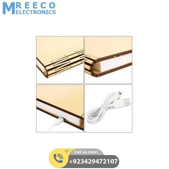 LED Book Shaped Folding Rechargeable Lamp (6.5 x 4.9x1)Inch - Angle View