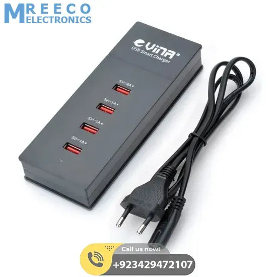 4 Ports 5A USB Charger Device 2+1+1+1 Ampere - Front View