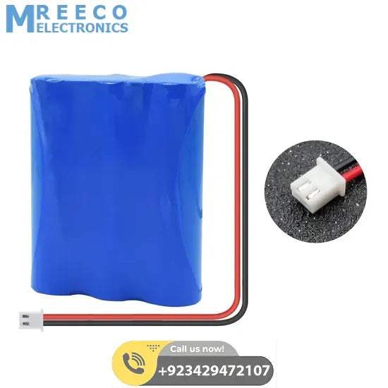 11.1V 2200mAh 18650 Li-ion Battery Pack - Front View