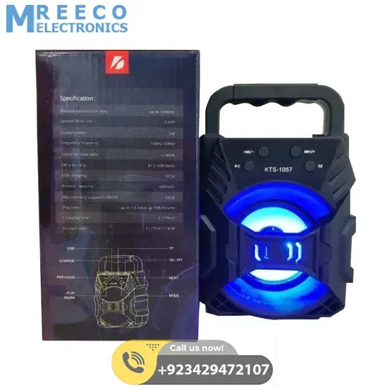 Portable Wireless Stereo Bluetooth Speaker KTS-1057 - Back View