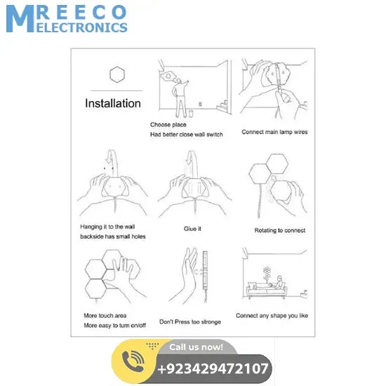 Green Touch Light Wall Mount Magnetic Modular (1pc) - Top View