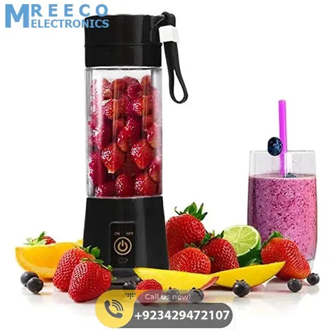 Portable Juicer Blender USB Rechargeable Mixer Bottle - Front View