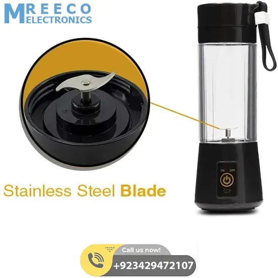 Portable Juicer Blender USB Rechargeable Mixer Bottle - Back View