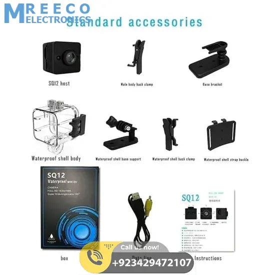 Spy DVR 1080P Waterproof Camcorder HD Mini Camera SQ12 - Side View