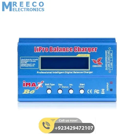 iMAX B6 Mini 80W 5A Digital DC Battery Balance Charger XT60 Plug - Side View