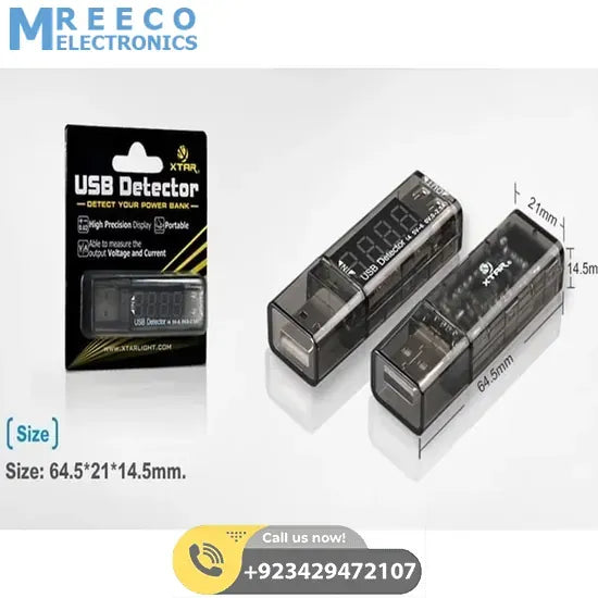USB Current Voltage Detector VI01 Xtar - Bottom View