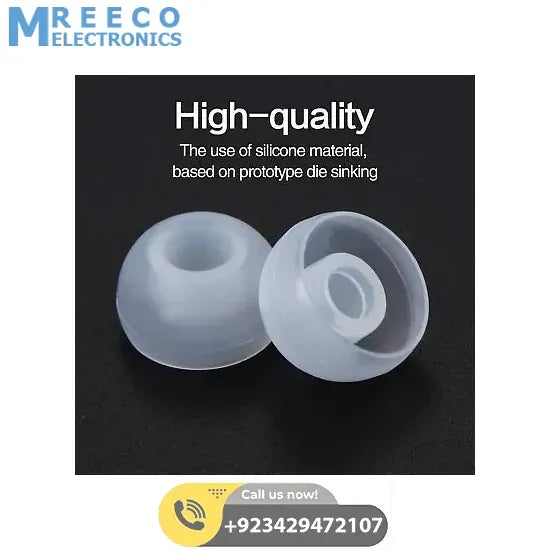 2pcs Rubber Earbuds Replacement Silicone In Ear Earphone In Pakistan - Front View