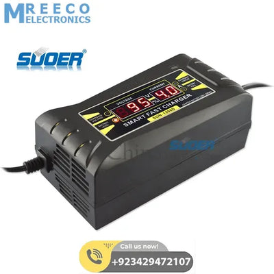 Car Charger Portable Car Battery Charger With Digital Display (SON-1206D) - Side View