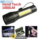 Portable Mini 2 in 1 LED flasht light 1000 lumens 3Modes USB Rechargeable LED Torch Light - Front View