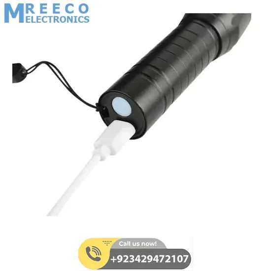 Portable Mini 2 in 1 LED flasht light 1000 lumens 3Modes USB Rechargeable LED Torch Light - Back View