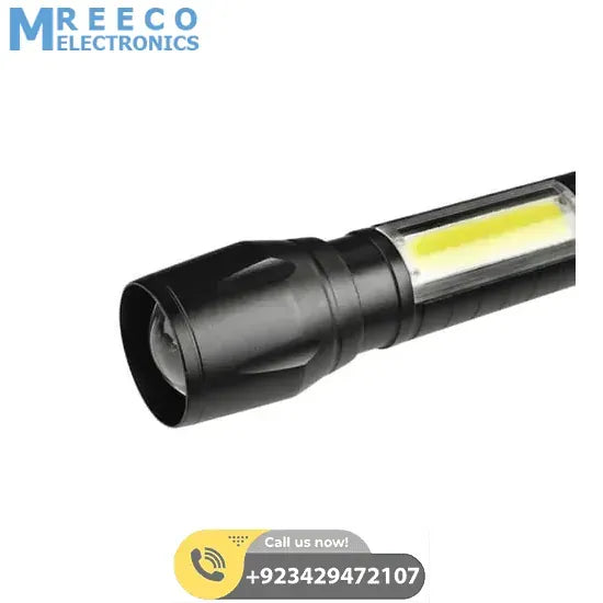 Portable Mini 2 in 1 LED flasht light 1000 lumens 3Modes USB Rechargeable LED Torch Light - Bottom View