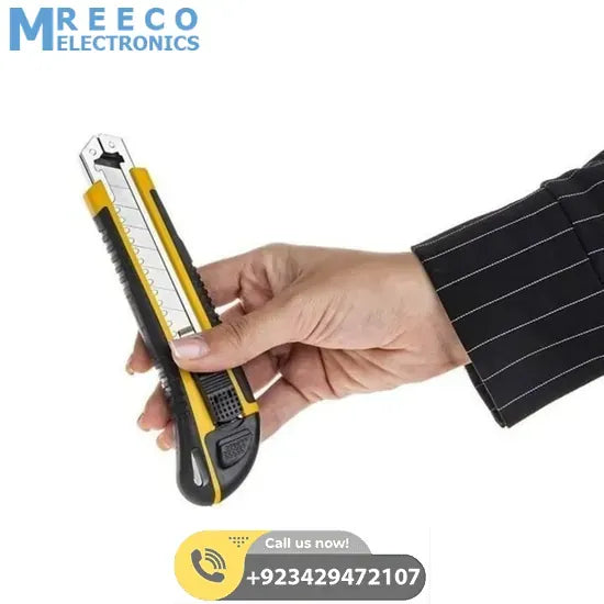 18mm Utility Knife Cutter With 2 Extra Blades WT6068 - Front View