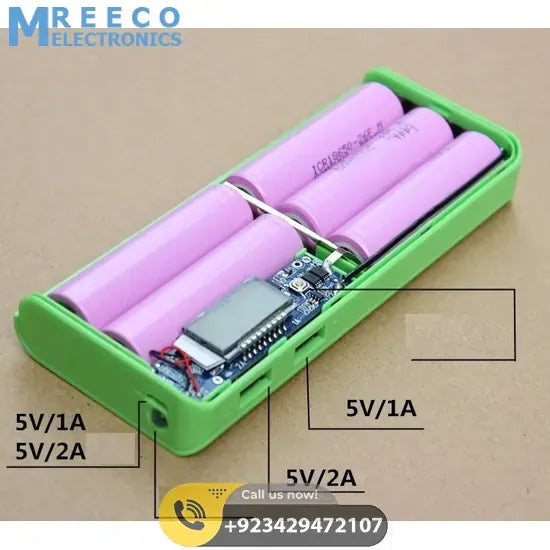 Solderless LCD Display Dual USB DIY Power Bank Module In Pakistan - Back View