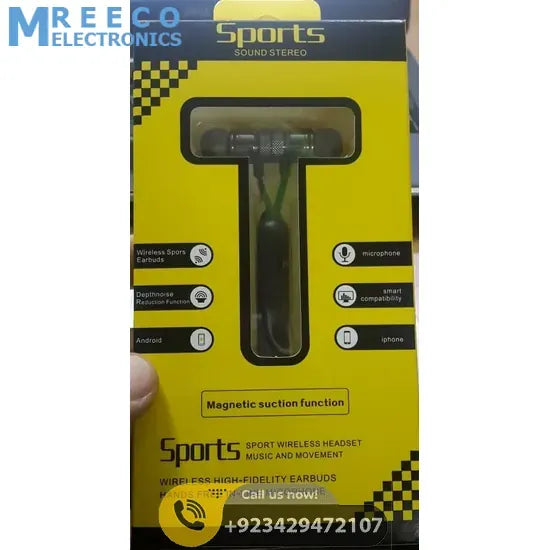 Sports Stereo Sound Wireless Headset with Magnetic Suction Function - Side View