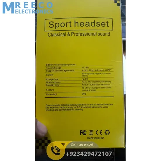 Sports Stereo Sound Wireless Headset with Magnetic Suction Function - Back View