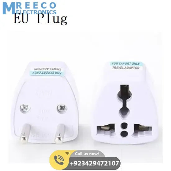2 Pin To 3 Pin Universal AC Power Socket Adapter Charger Converter EU Plug - Front View