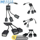 3 Port Micro USB 2.0 To OTG Hub Converter Extender Adapter Cable - Front View