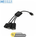 3 Port Micro USB 2.0 To OTG Hub Converter Extender Adapter Cable - Back View