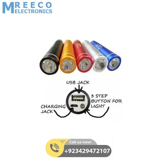 ATC Light 2600mAh Metal Power Bank Blue - Side View