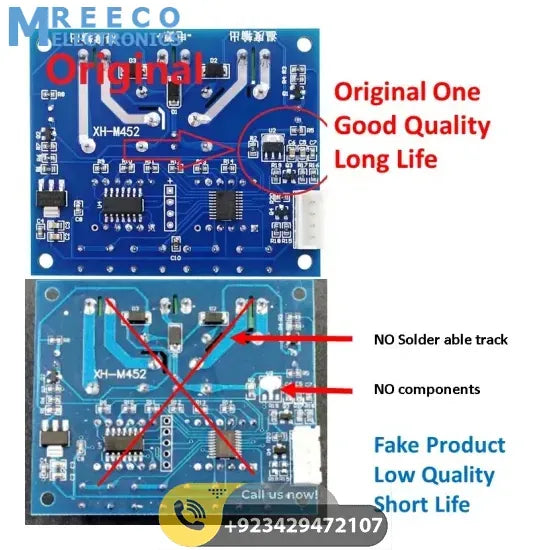 Original Genuine XH M452 Incubator Temperature Humidity Controller DC 12V - Back View