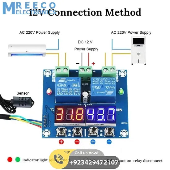 Original Genuine XH M452 Incubator Temperature Humidity Controller DC 12V - Top View