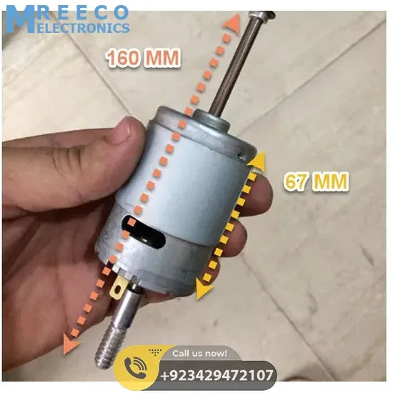 DC 12V 100W 775 High Speed Long Shaft Motor Large Torque DC Motor Electrical Tool Electrical Machinery - Side View