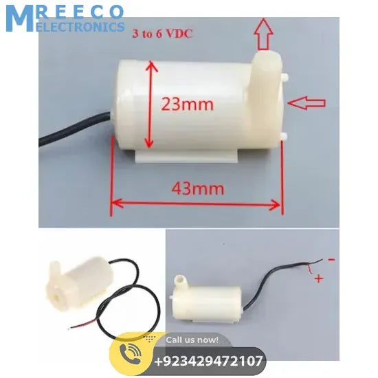 Arduino 5V Water Pump Submersible Pump - Side View